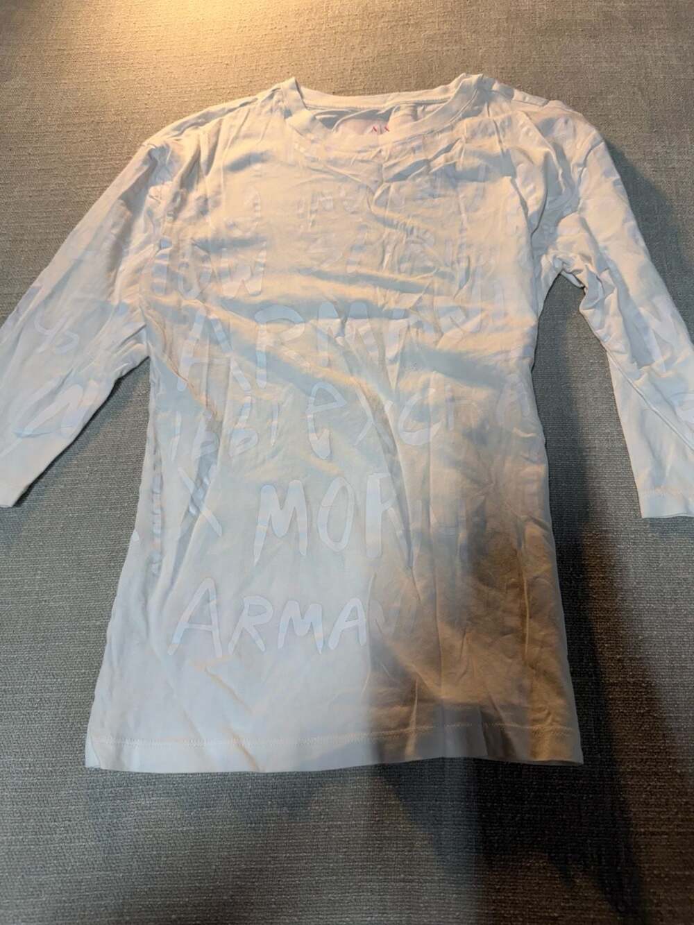 Armani Exchange Sustainability Project All-Over Logo Print Long Sleeve T-Shirt W